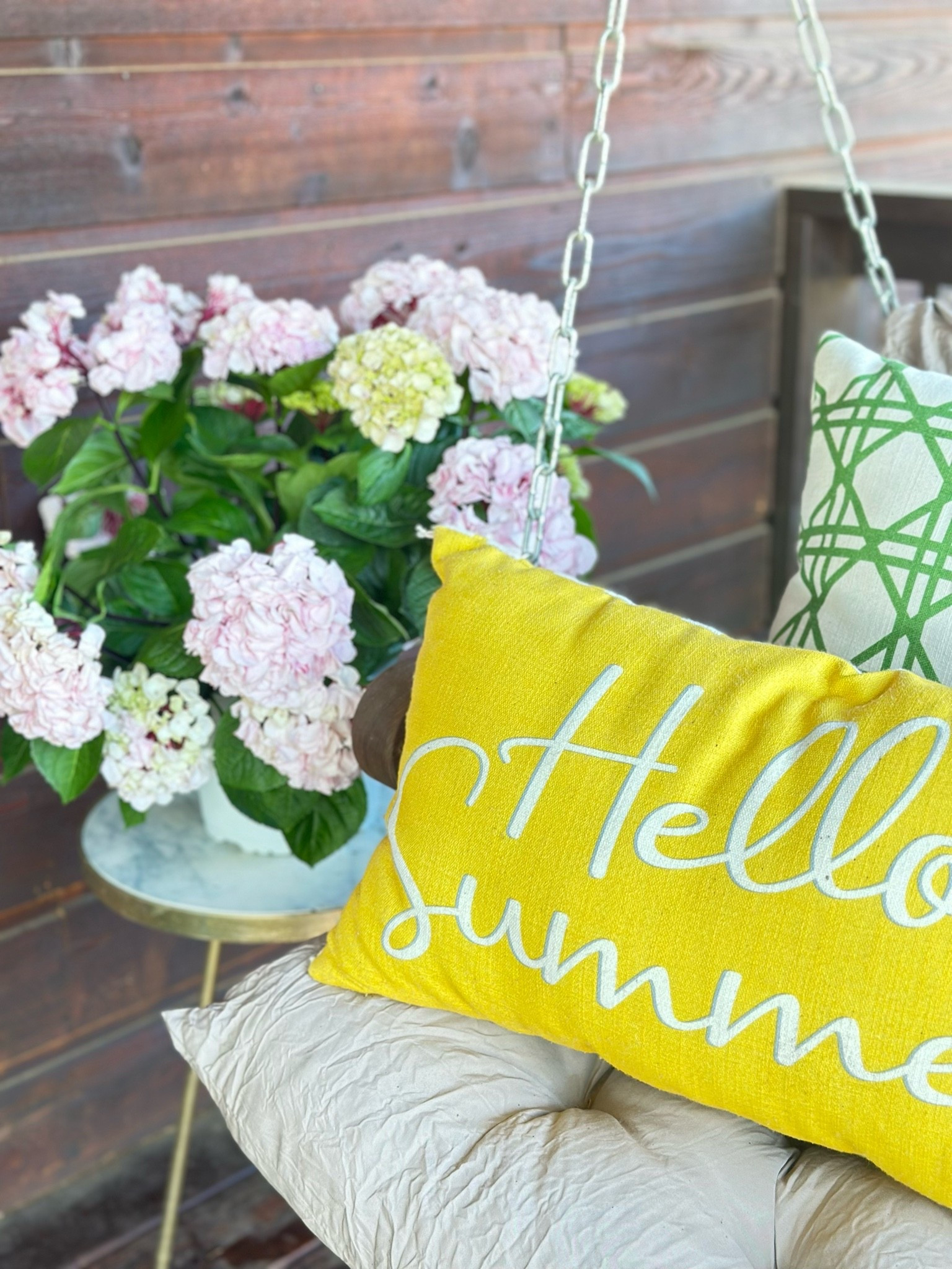 Front porch decor throw pillows hydrangeas

#LTKvlog #LTKdayinmylife #LTKMothersDay