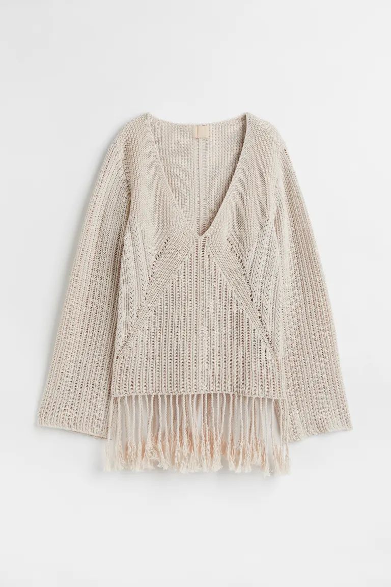 Pullover mit Fransensaum | H&M (DE, AT, CH, DK, NL, NO, FI)