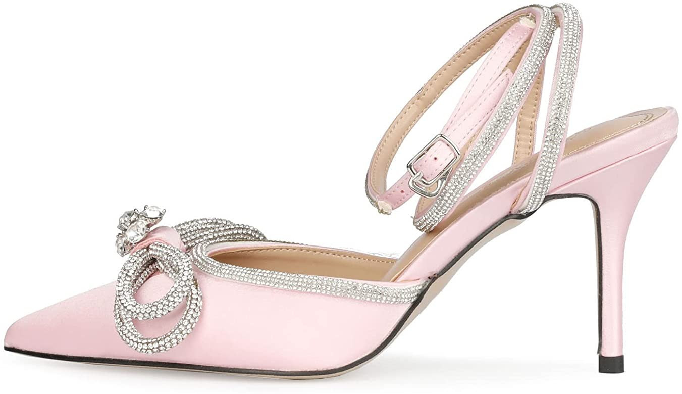 women ankle strap sandals rhinestone bowknot | Amazon (US)