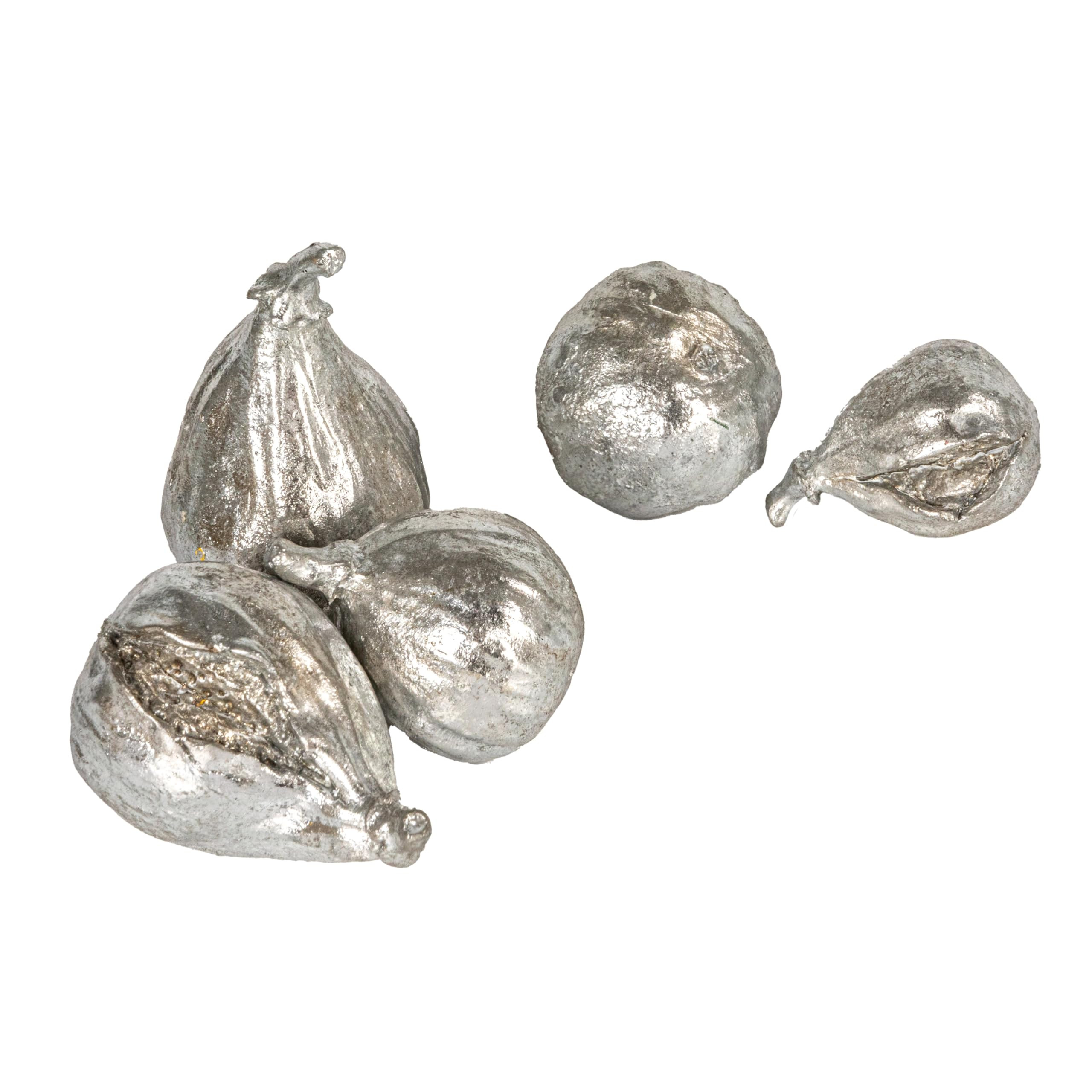 Creative Co-Op Decorative Resin Figs, Silver Finish, Set of 5 Pieces | Amazon (US)