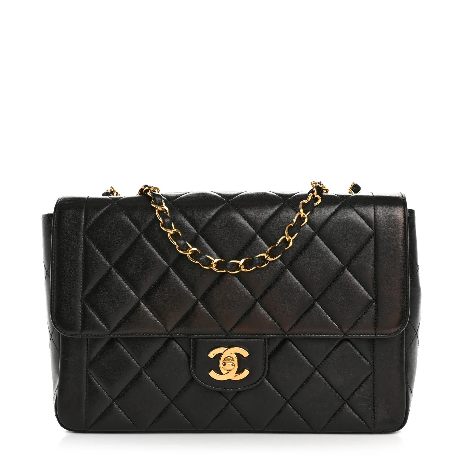 Lambskin Quilted Medium Single Flap Black | FASHIONPHILE (US)