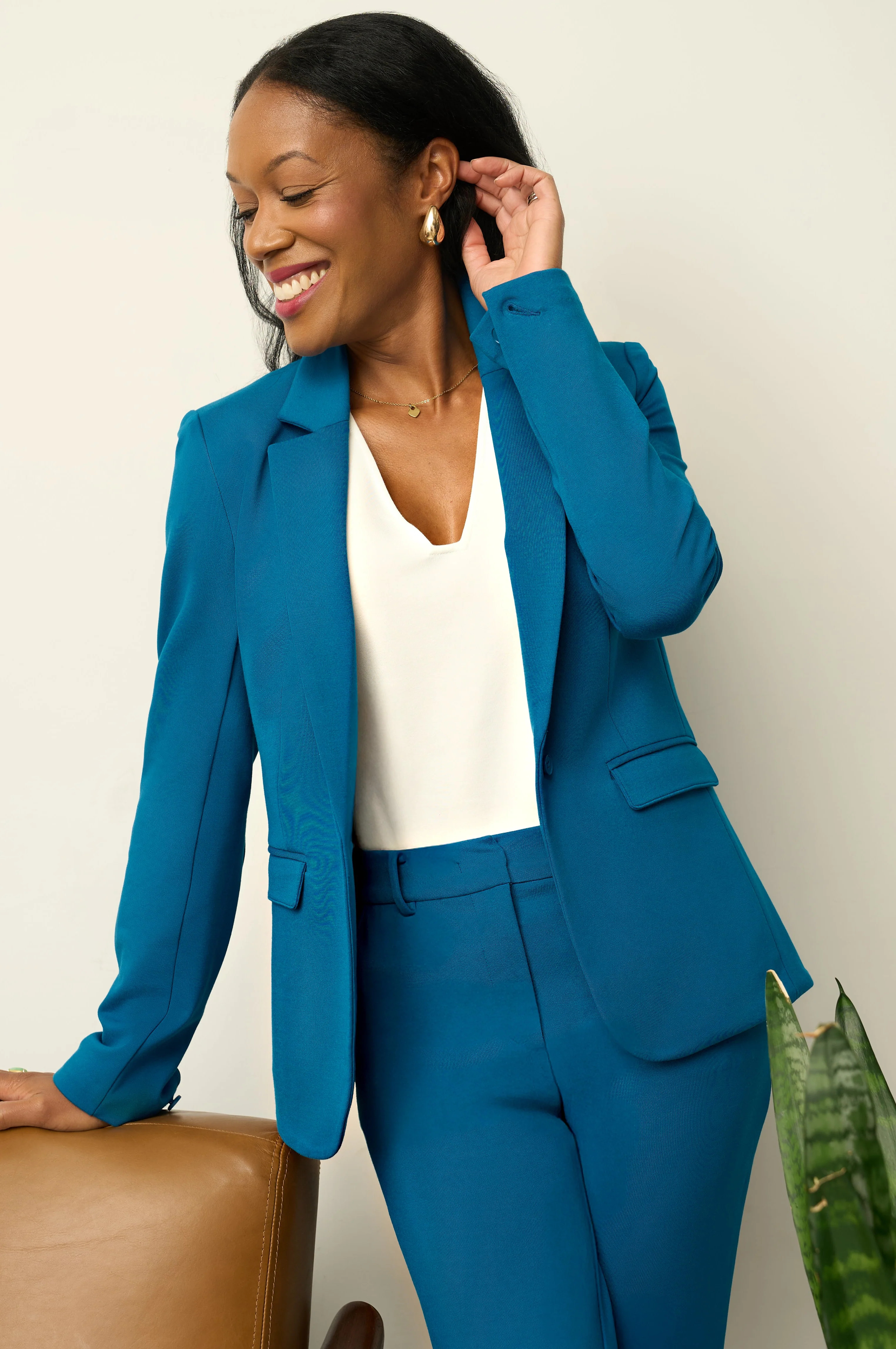 The Sloane Blazer Peacock Blue | SophieGrace