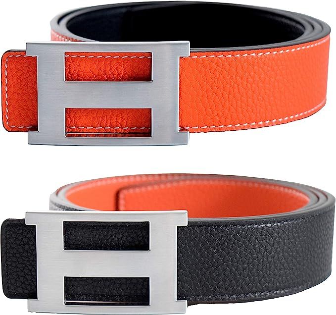 Unisex Genuine Leather Casual Dress Belt with Buckle and Reversible Strap (Available in 2 Sizes) | Amazon (US)