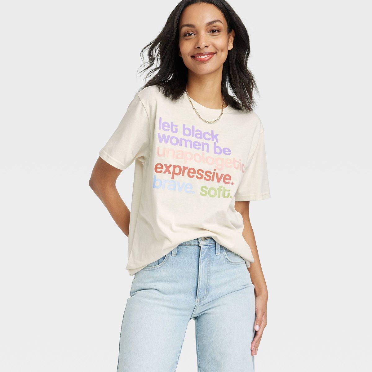 Black History Month Adult Legendary Rootz Short Sleeve 'Let Women Be' T-Shirt - Cream | Target