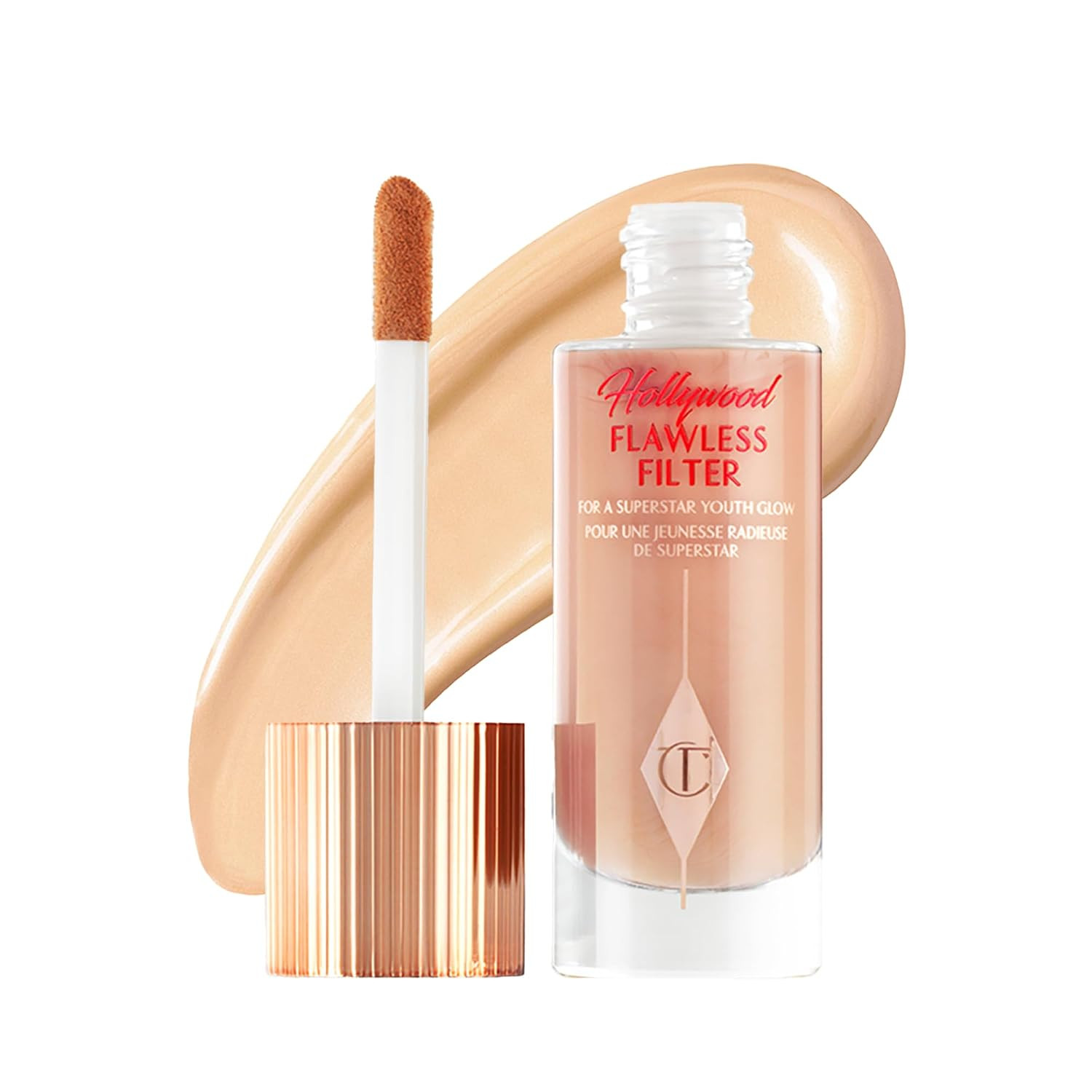 Charlotte Tilbury Hollywood Flawless Filter - Multi‑Use Makeup Primer, Complexion Booster & Illuminating Liquid Highlighter with Sheer Coverage - Smooths & Blurs Skin | Amazon (US)