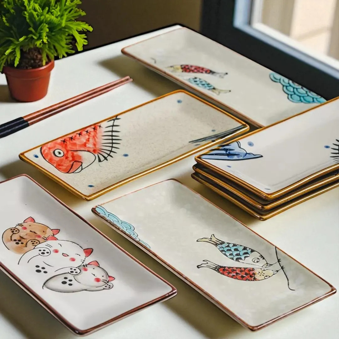 Japanese Ceramic Sushi Plate: Rectangular Appetizer Serving Dish - Etsy | Etsy (US)