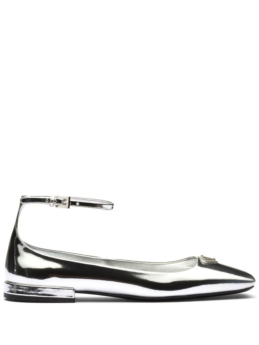 metallic-effect leather ballerina shoes | Farfetch Global