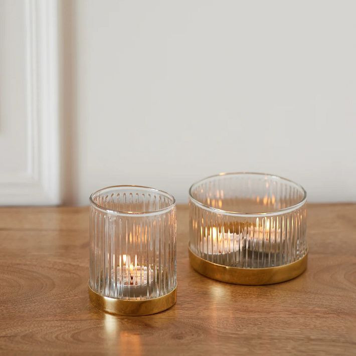 Fleck Fluted Glass Votive Set | West Elm (US)