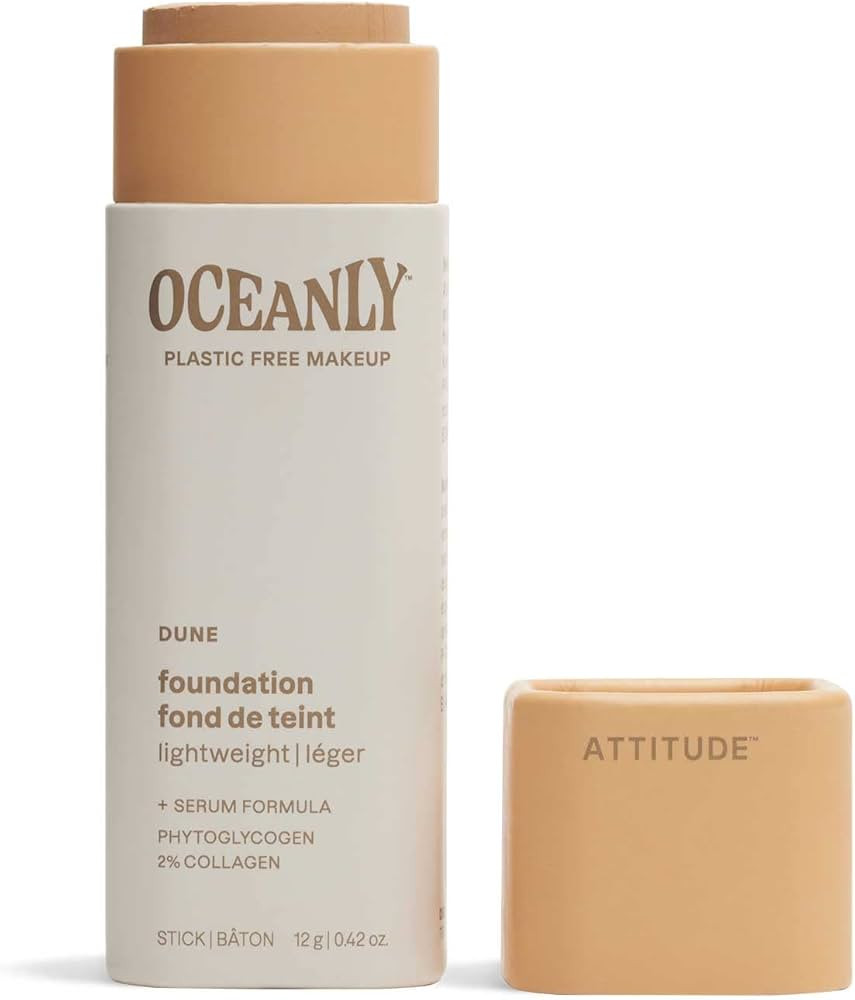 ATTITUDE Oceanly Plastic-Free Light Coverage Foundation Stick, Titanium Dioxide-Free, EWG Verifie... | Amazon (US)