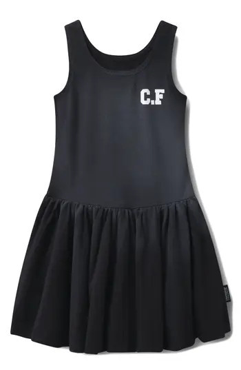 Nununu Kids' Party Fit & Flare Sleeveless Cotton Dress in Black at Nordstrom Rack, Size 2-3Y | Nordstrom Rack