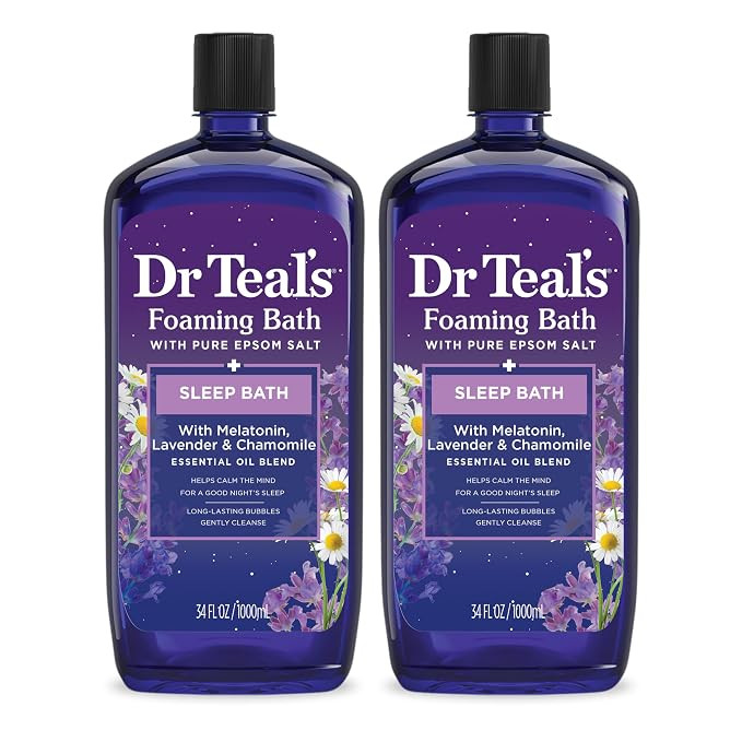 Dr Teal's Foaming Bath with Pure Epsom Salt, Sleep Blend with Melatonin, Lavender & Chamomile Ess... | Amazon (US)