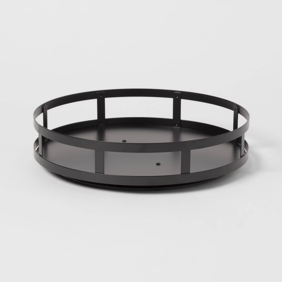 1-Tier Metal Lazy Susan Turntable Black - Brightroom™: Round Steel Serving Tray, Powder-Coated ... | Target