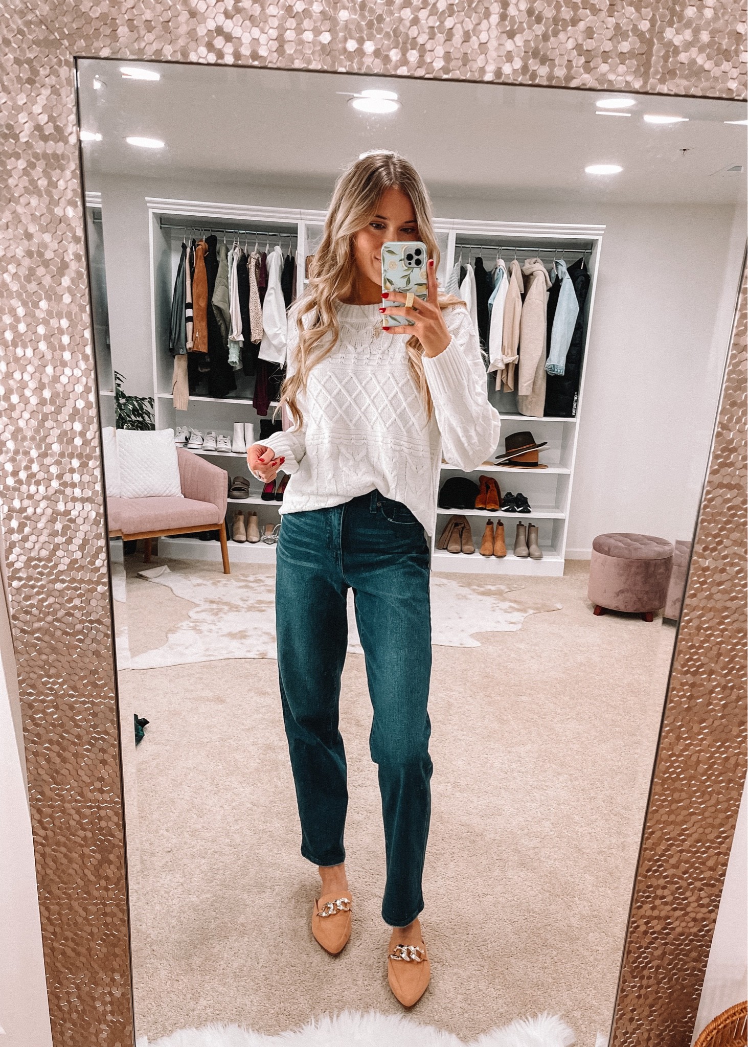 Walmart fall fashion. Walmart fall outfit. Jeans. Straight jeans. Walmart jeans. White sweater. Work sweater. Mules. Fall shoes  

#LTKunder100 #LTKstyletip #LTKunder50