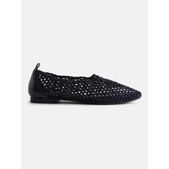 Scenario Women's Knit Bow Ballet Flats | Walmart (US)