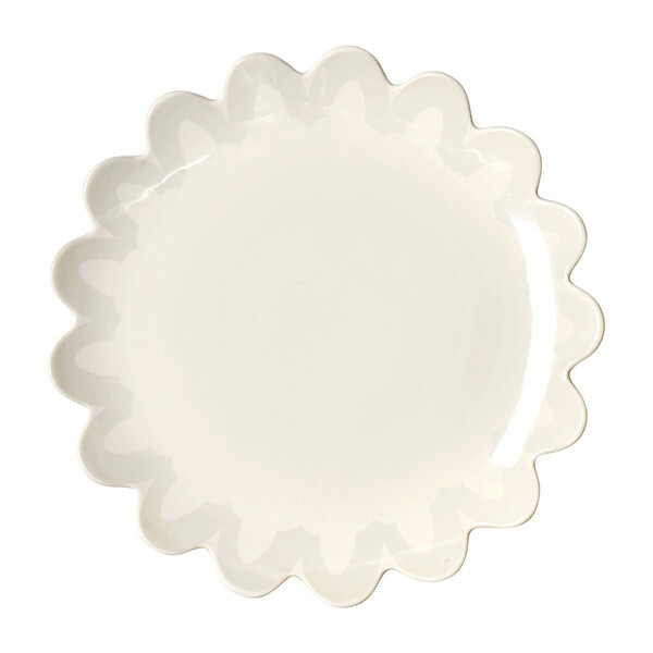 Coton Colors - Arabesque Trim Scallop Edge Plate, Ecru (White) Maisonette | Maisonette