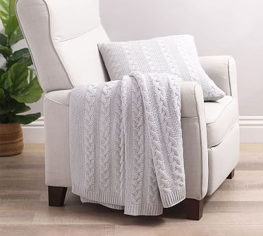 Evette Cable Knit Throw | Pottery Barn (US)