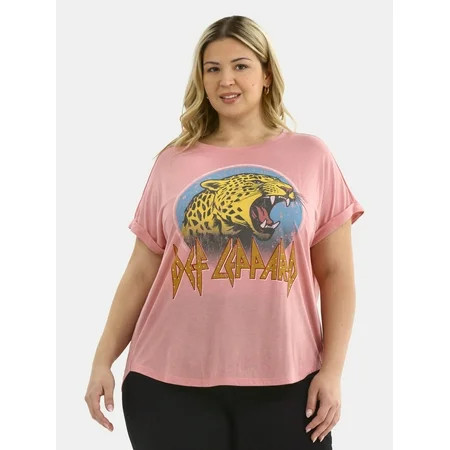 Terra & Sky Women s Plus Def Leopard Graphic Tee Sizes 0X-5X | Walmart (US)