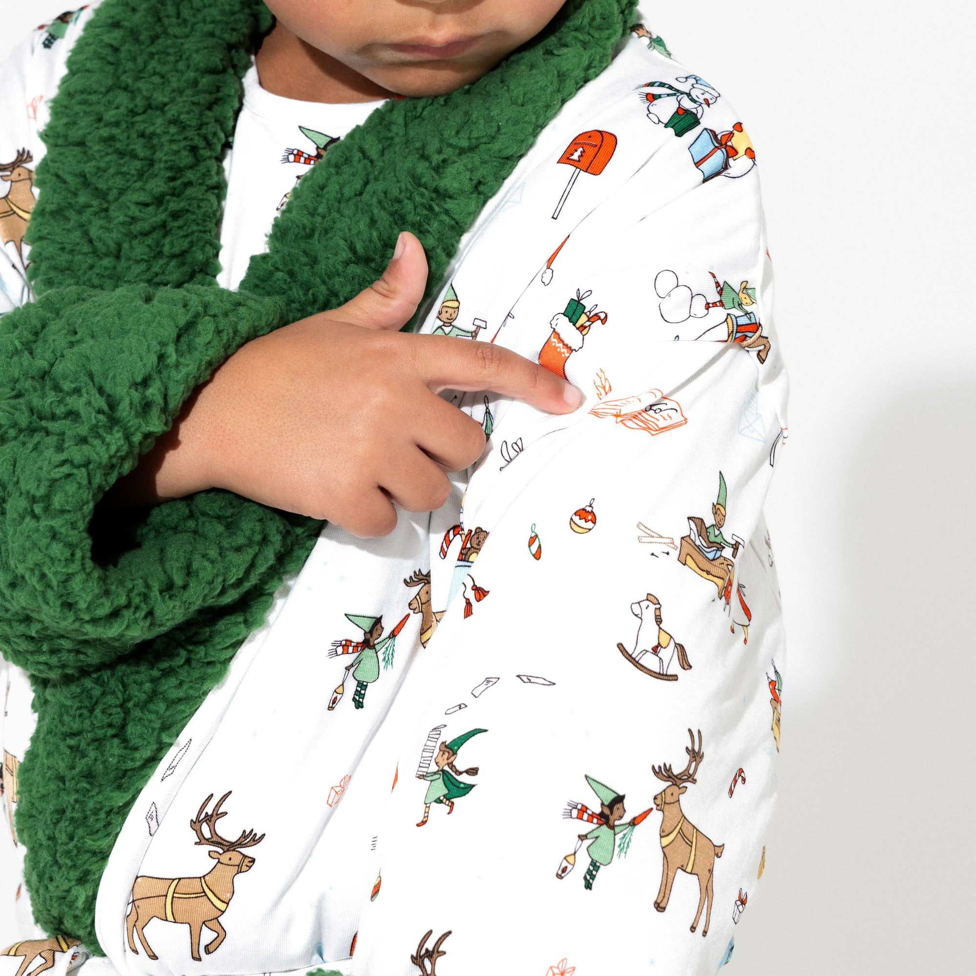 Santa's Workshop Adult Bamboo Sherpa Robe | Bellabu Bear