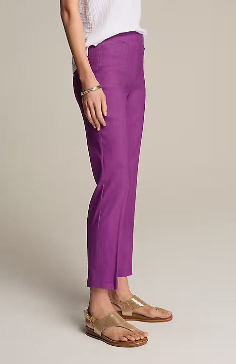 Linen-Stretch Angled-Pocket Slim-Leg Pants | J. Jill