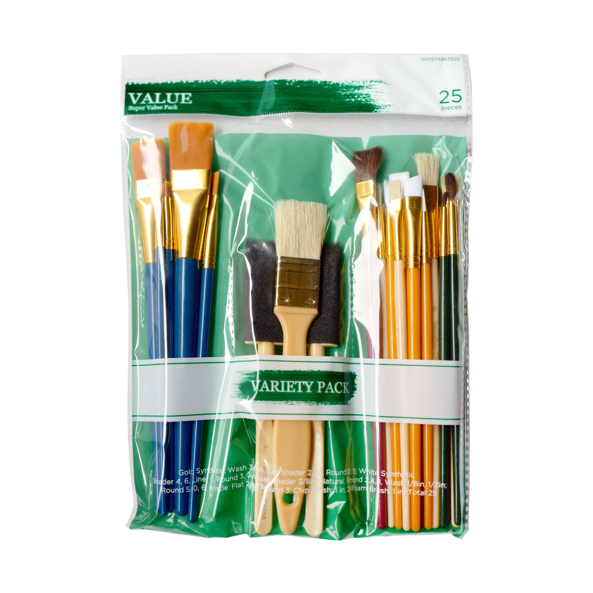 Assorted Super Value Brush Set, Synthetic and Natural Hair, 25 Piece | Walmart (US)