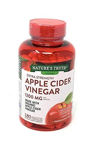 Nature's Truth Organic Apple Cider Vinegar Extra Strength Quick Release 1200 MG Gluten Free, Dair... | Walmart (US)