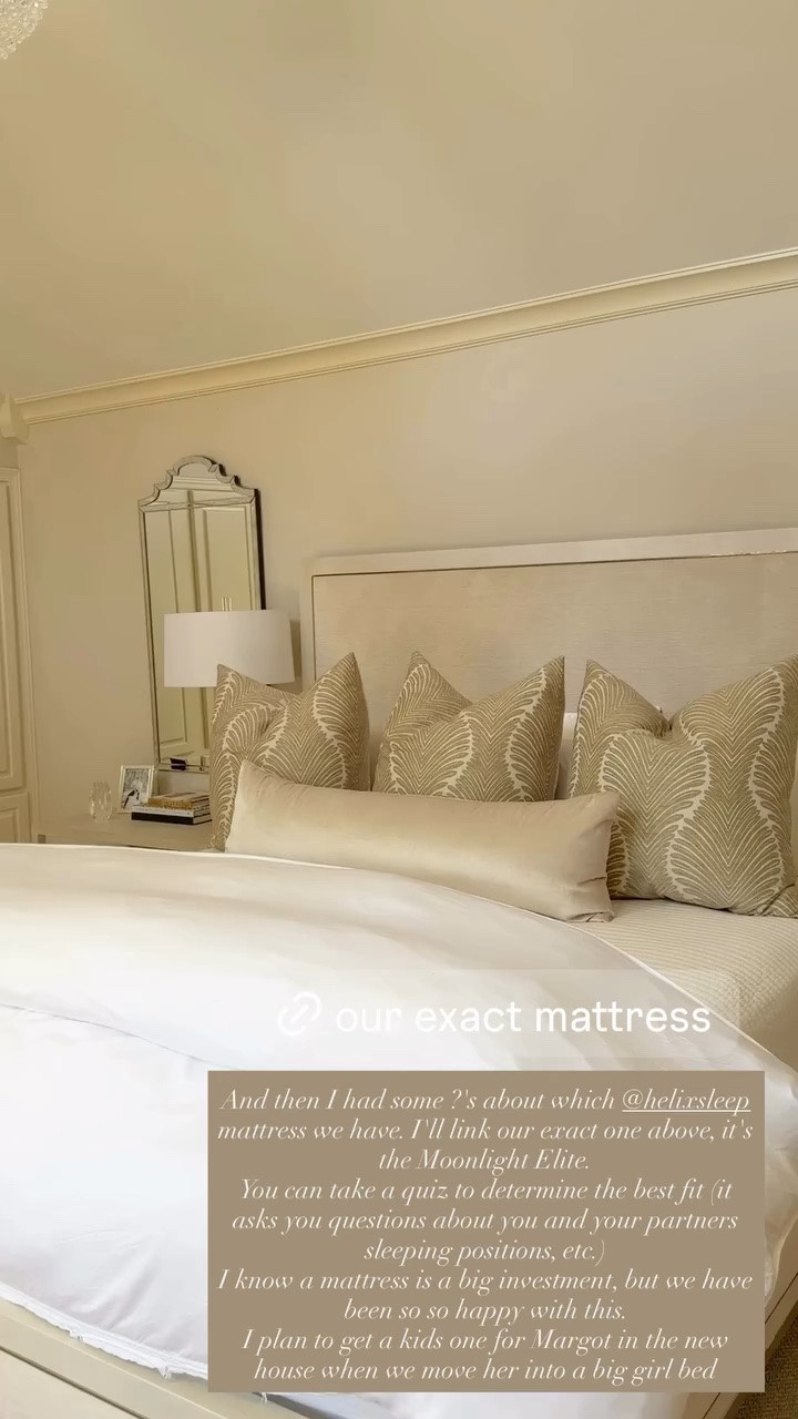 And then I had some ?'s about which @helixsleep mattress we have. I'll link our exact one above, it's the Moonlight Elite.
You can take a quiz to determine the best fit (it asks you questions about you and your partners sleeping positions, etc.)
I know a mattress is a big investment, but we have been so so happy with this. 
I plan to get a kids one for Margot in the new house when we move her into a big girl bed