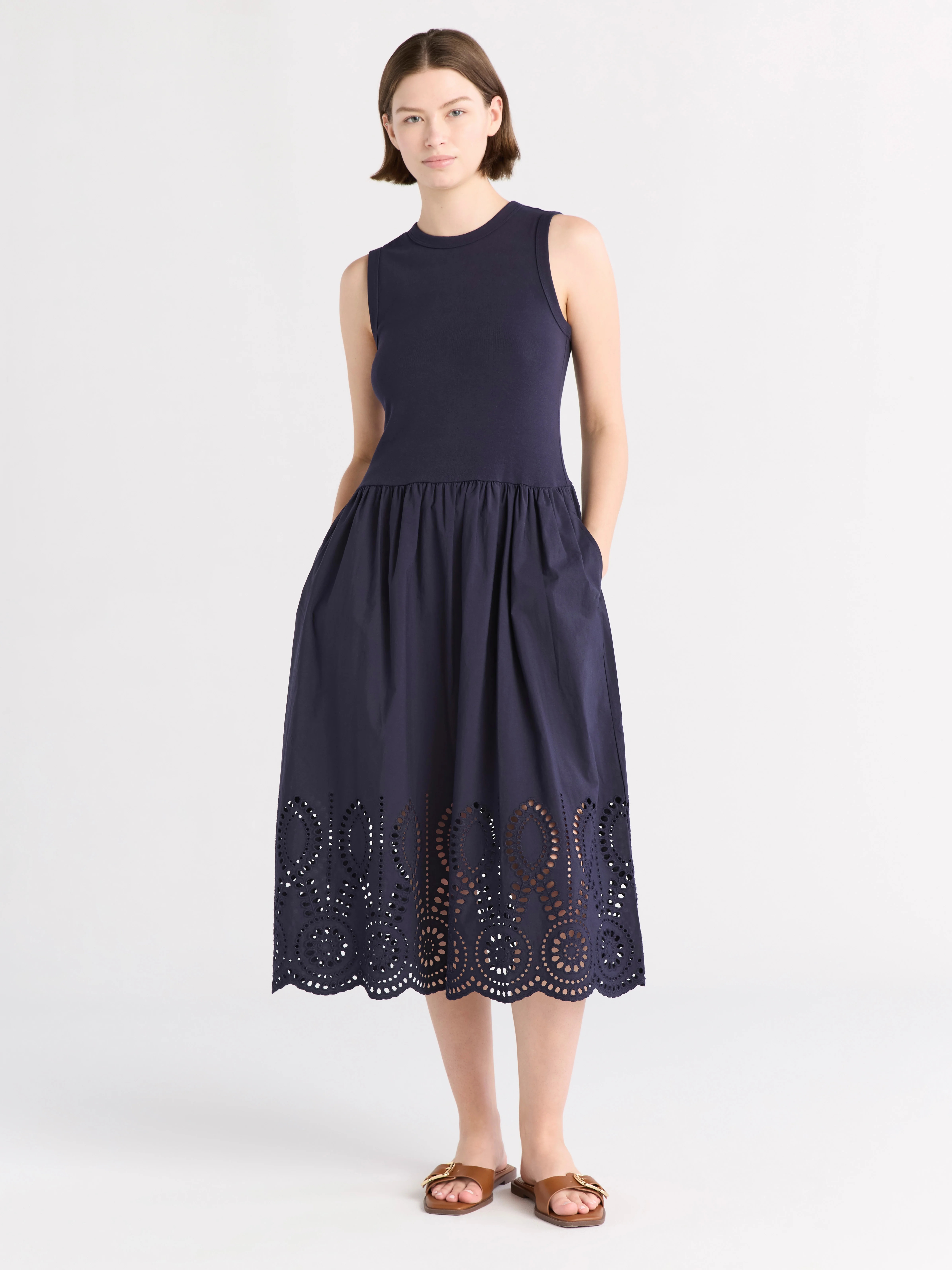 Free Assembly Women's and Women's Plus Sleeveless Mixy Midi Dress, Sizes XS-4X | Walmart (US)