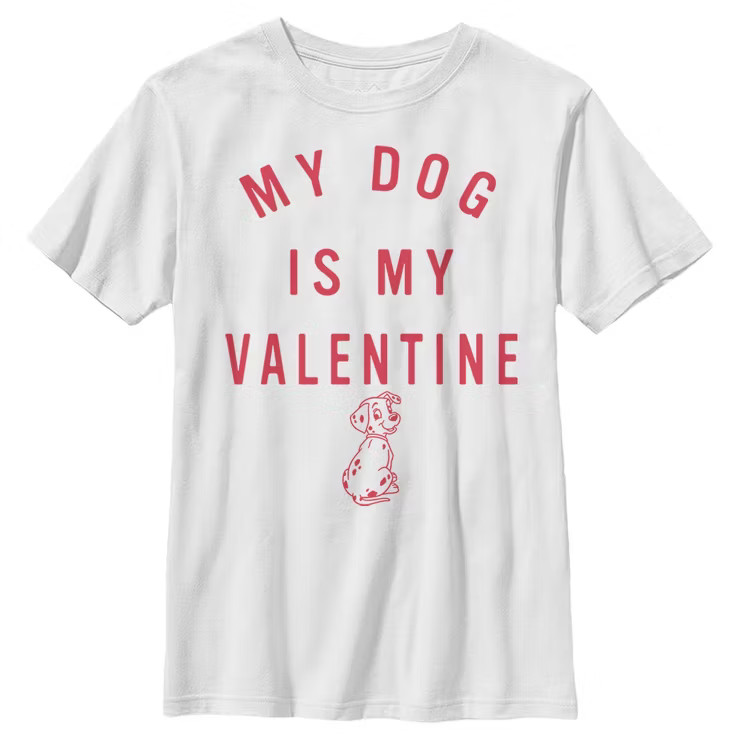 Boy's One Hundred and One Dalmatians My Dog is My Valentine T-Shirt | Target