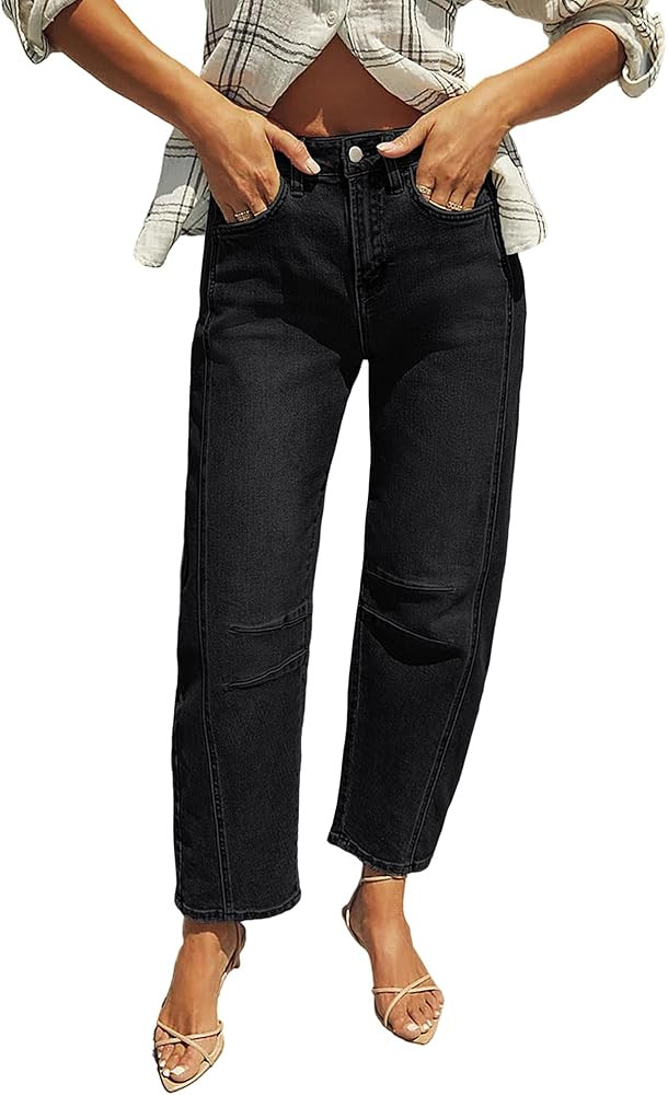 IWD Baggy Barrel Jeans for Women Trendy Vintage High Waisted Wide Leg Boyfriend Y2K Denim Ankle P... | Amazon (US)