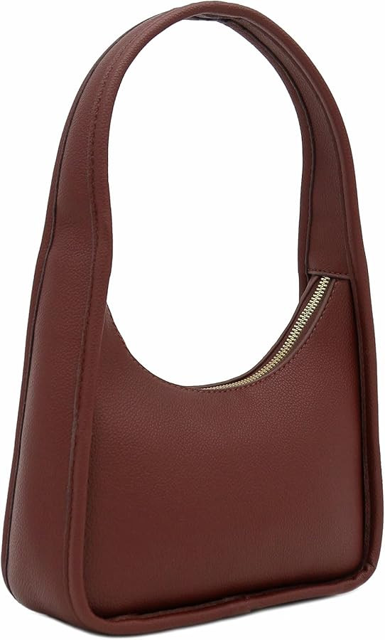 Small Curved Shoulder Bag Minimalist Underarm Crescent Handbag | Amazon (US)