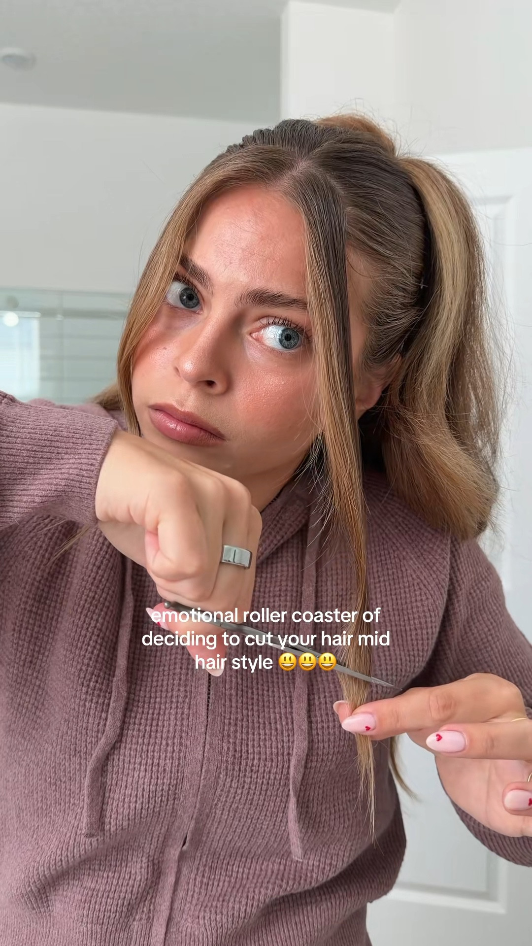 emotional roller coaster of deciding to cut your hair mid hair style 😁😁 wearing my new gap x @Summer Fridays set 🤍✨

#LTKBeauty #LTKgrwm #LTKootd