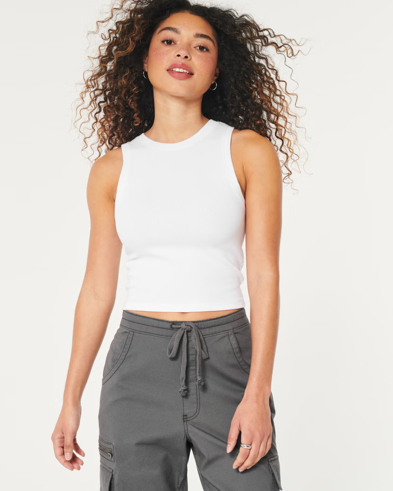 Ribbed High-Neck Tank | Hollister (US)