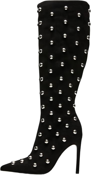 Women's Knee High Boots Pointed Toe Stiletto Heel Side Zip Fashion Boots | Amazon (US)