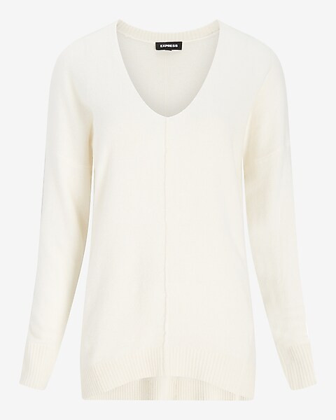Seamed V-Neck Tunic Sweater | Express