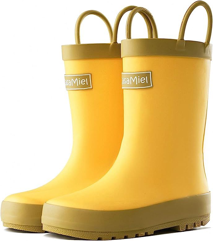 Toddler Rain Boots Boys Girls – CasaMiel Kids Rain Boots for Toddler Boys, Kiddo Waterproof Natural  | Amazon (US)