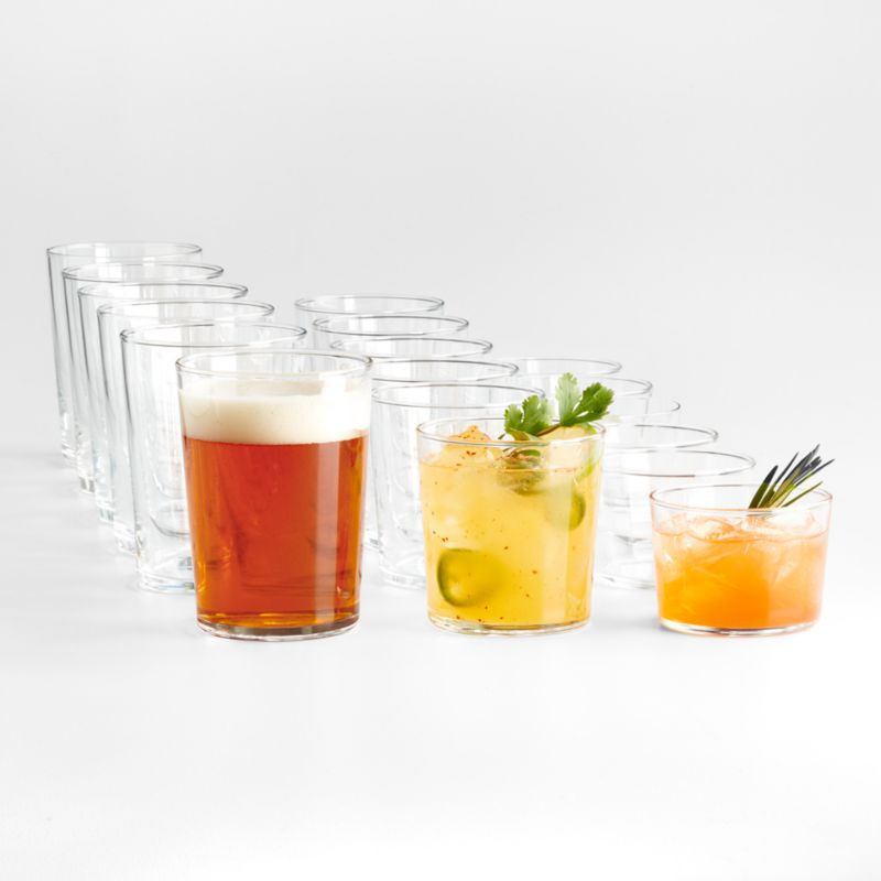 Bodega Mixed Glasses, Set of 18 + Reviews | Crate & Barrel | Crate & Barrel
