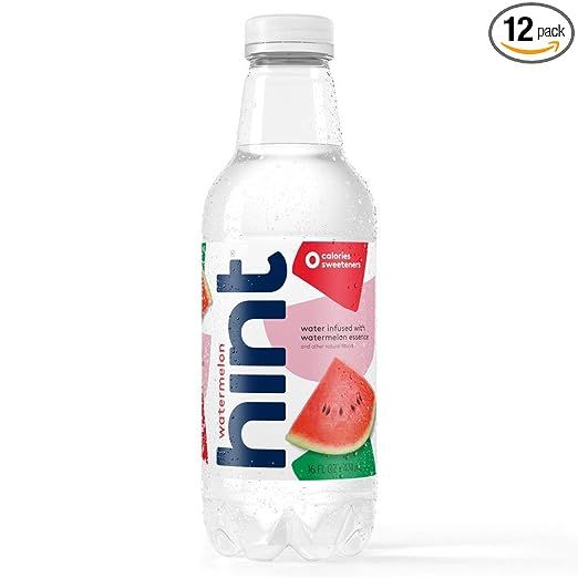 Hint Water Watermelon Bottles 16 Ounce (Pack of 12)  Pure Water Infused with Watermelon Zero Suga... | Amazon (US)