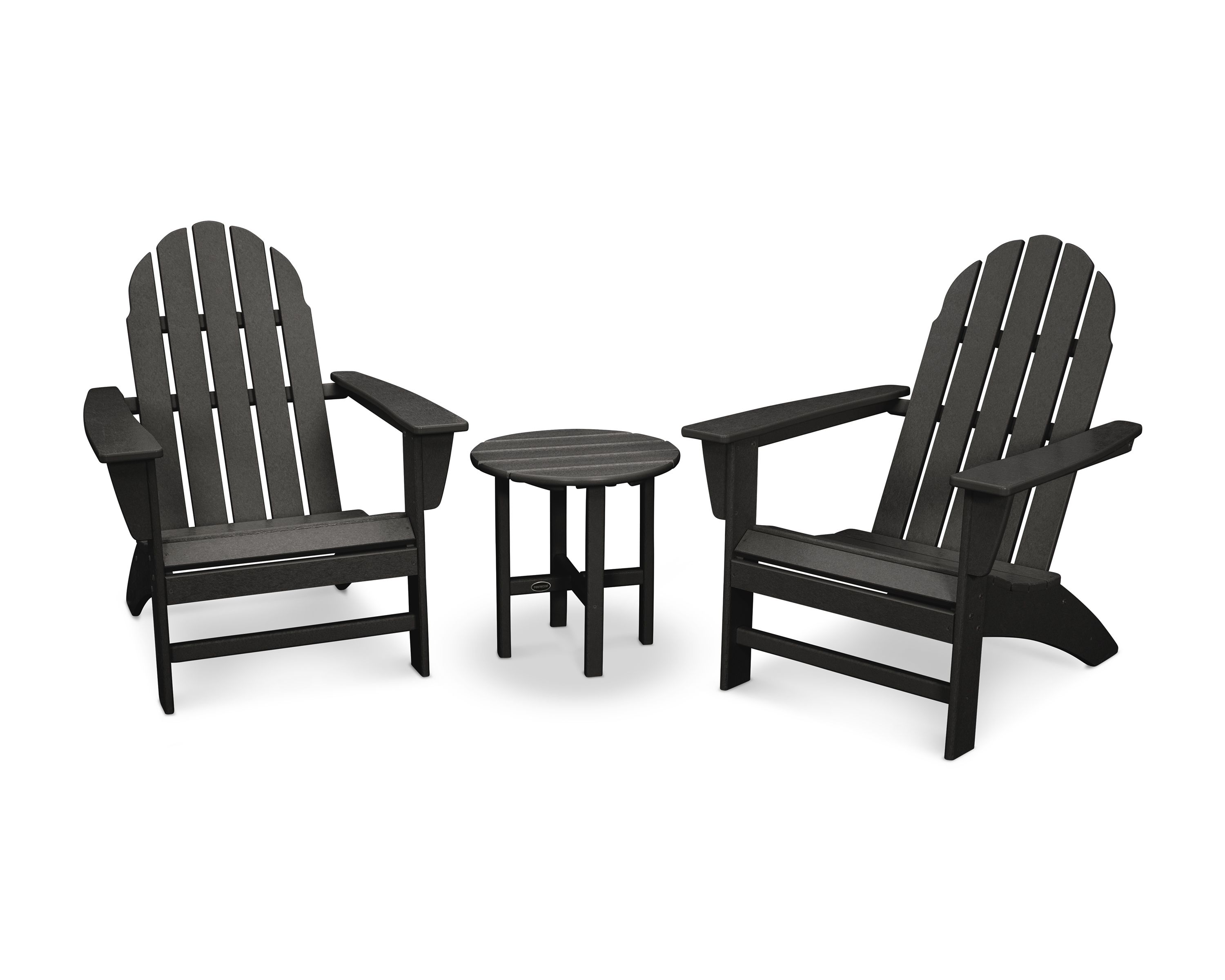 POLYWOOD Vineyard 3-Piece Adirondack Set in Black - Walmart.com | Walmart (US)