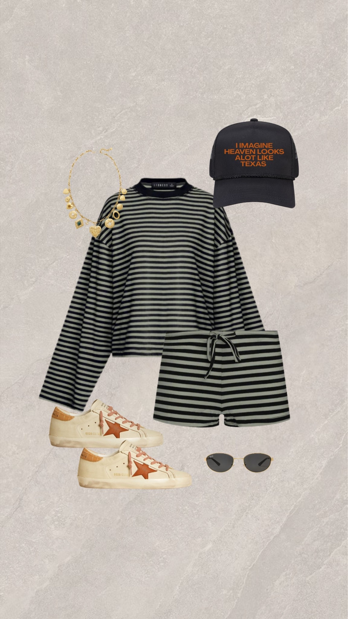 Hat: @shopthediamondlabel
Set: LIONESS
Sneakers: Golden Goosee