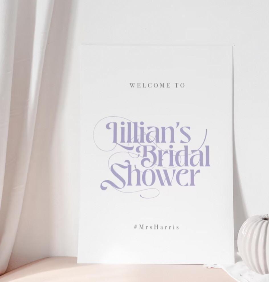 Lavender Bridal Shower Welcome Sign by SundaeCreative

Printable Bridal Shower sign | Purple Bachelorette Party | Birthday Welcome Sign | party decor | wedding decor | customized sign | personalized sign

#LTKhome #LTKstyletip #LTKwedding