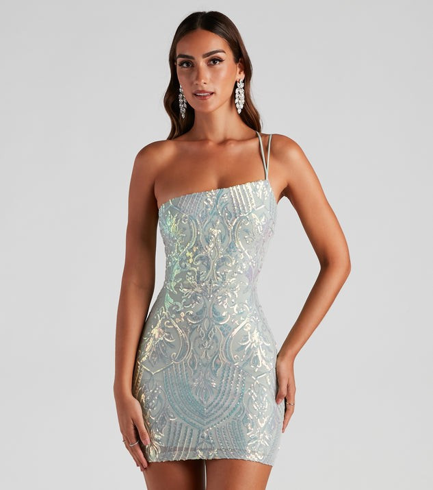 Karla Sequin Iridescent Bodycon Party Dress | Windsor Stores