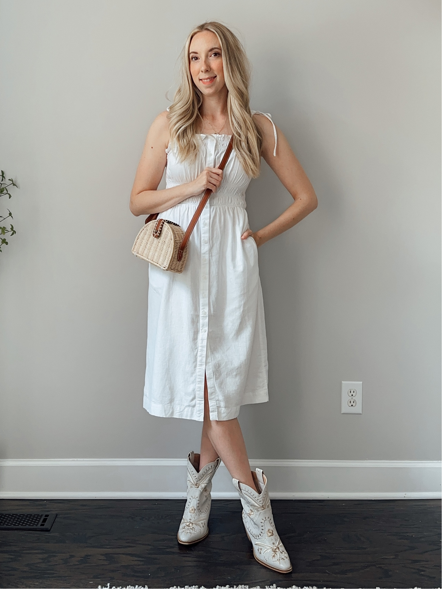 White sun dress for summer with white cream embroidered western cowboy boots styled by BarbiGia 



#LTKwedding #LTKSeasonal #LTKunder50