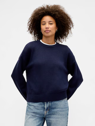 Relaxed Cotton Crewneck Sweater | Gap Factory