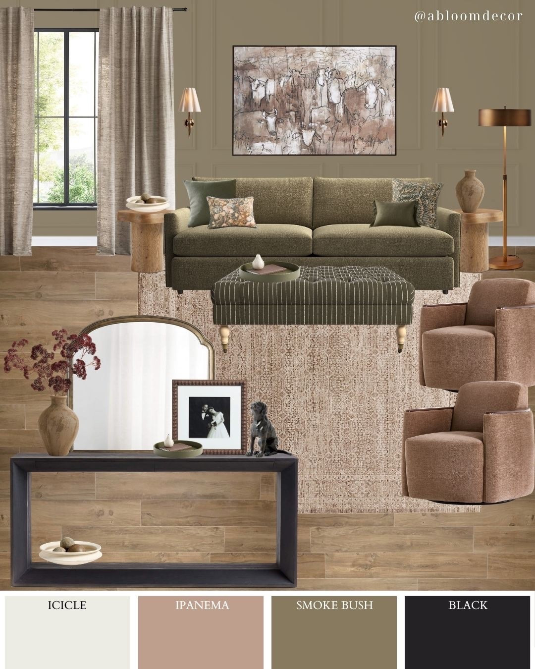 Moody Olive Green Living Room Mood Board

#LTKHome