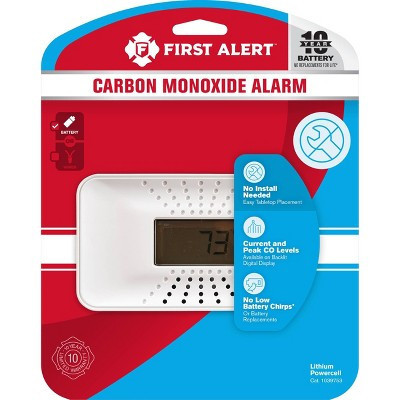 First Alert CO710 Carbon Monoxide Detector with Digital Temperature Display: 10-Year Warranty, Lithium Battery, White | Target