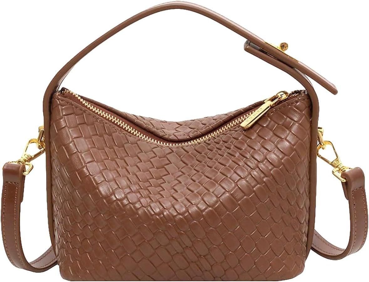 Verdusa Women's Woven Hobo Crossbody Bags Small Shoulder Bag Top Handle Handbags | Amazon (US)