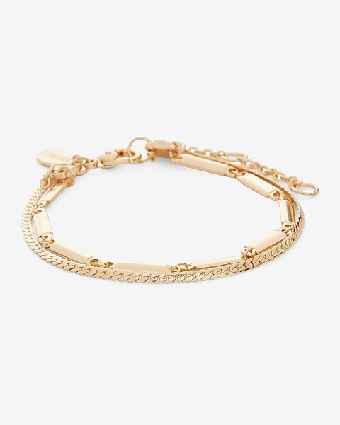 Gold Layered Paperclip Chain Bracelet | Express