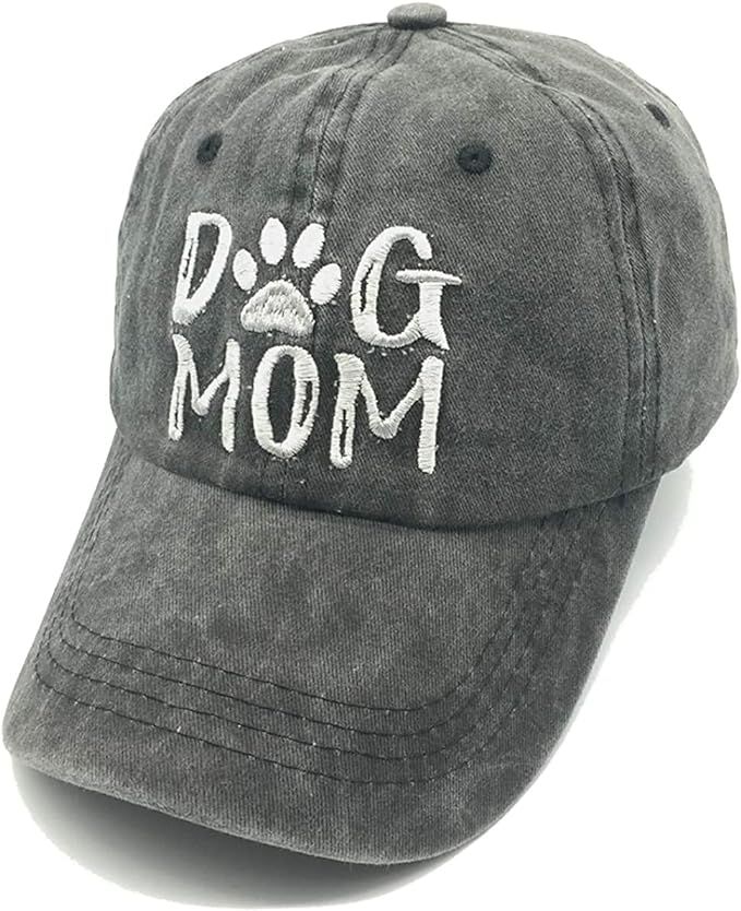 Waldeal Embroidered Dog Mom Hat for Women Vintage Washed Distressed Baseball Cap Funny Black at A... | Amazon (US)