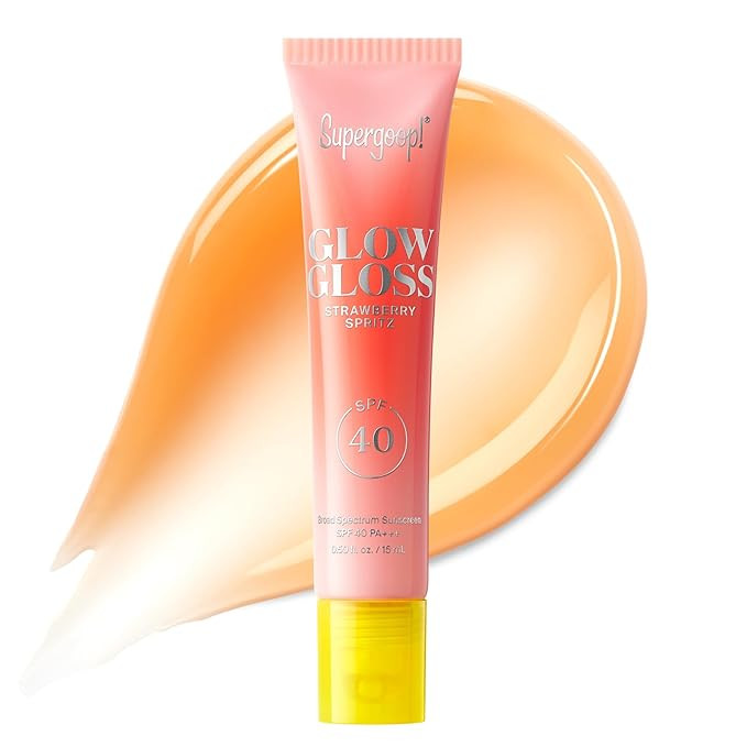 Supergoop! Glow Gloss SPF 40 Lip Balm, Strawberry Spritz (Fruity Berry Flavor, Sheer Coral Tint) ... | Amazon (US)