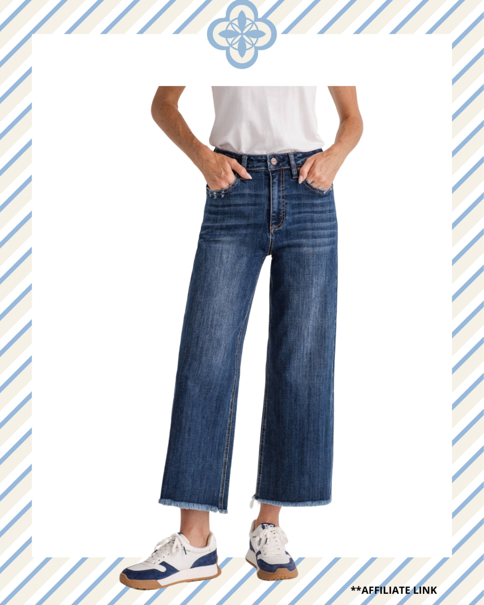 I love these high waisted cropped jeans and they look great with the navy and white sneakers.  This is the perfect easy mom outfit for back to school Fall mornings.

#LTKShoeCrush #LTKBacktoSchool #LTKStyleTip